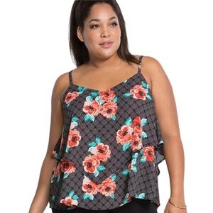 TORRID Floral Layered Crisscross Cami Women’s Size Large